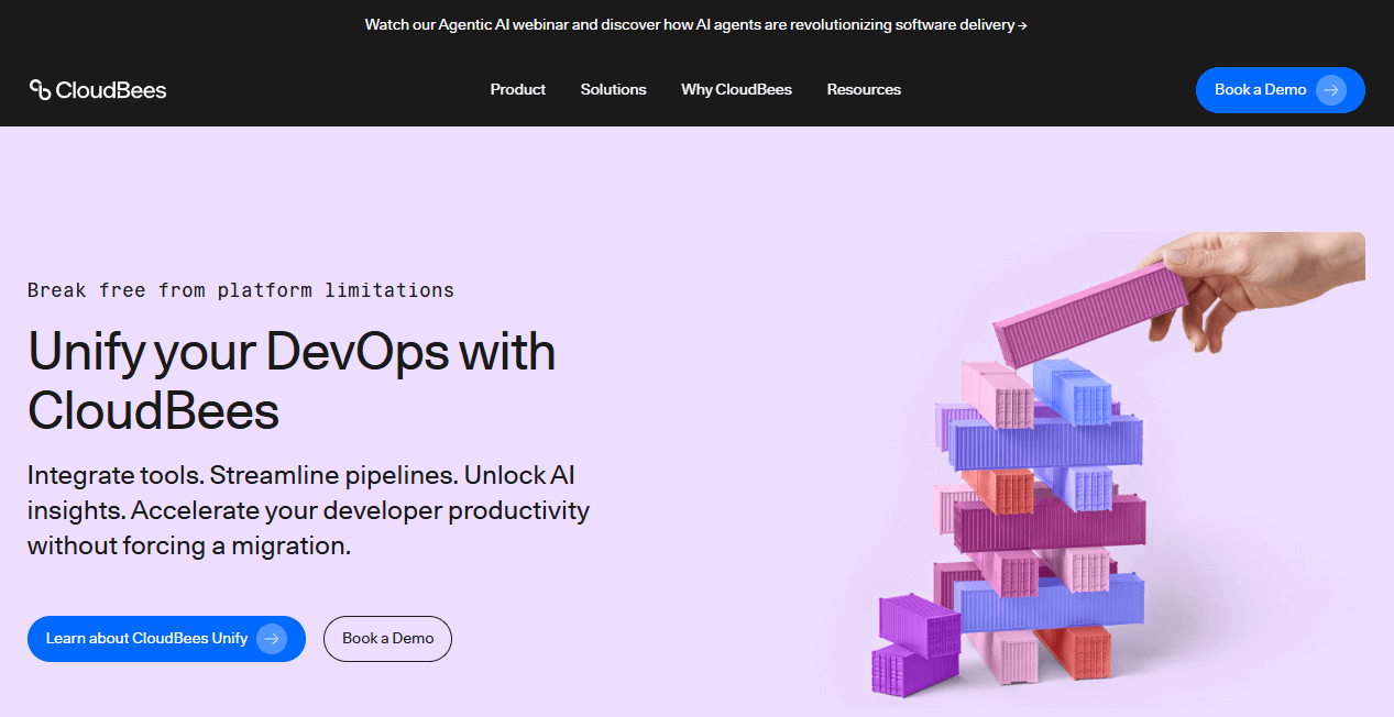 Screenshot of CloudBees website