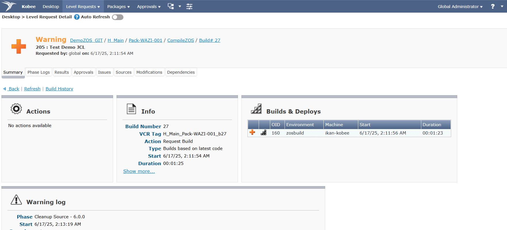 Kobee mainframe project status